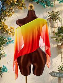 Amplova Khăn choàng lông giả màu hồng dành cho nữ, đa năng, thích hợp để che chắn khi mặc đồ bơi, mặc hàng ngày, đi biển, dự lễ hội âm nhạc, gợi cảm & - trái cam - Xem 2