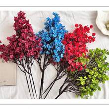PATIKIL 人造花，欧洲仿真花 DIY 花束，适用于家居花园厨房装饰、婚礼派对装饰，红色 - 紅色 - 查看 4
