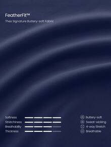 GLOWMODE Áo croptop FeatherFit™ mềm mại như bơ, thấm hút mồ hôi, dài đến eo, có đệm vai, lệch vai, xoắn bên hông, thích hợp cho kỳ nghỉ hè, du lịch, mặc hàng ngày. - Dark Blue - Xem 8