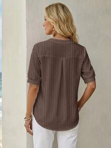 EMERY ROSE Women's Printed Shirt, Versatile Casual Summer Wear - Multicolor - View 5
