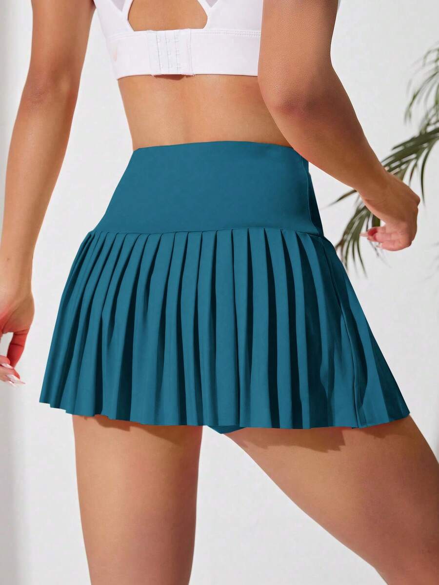 CourtClass Breathable Softness Pleated Sports Skort Blue Skirttennis Skirt Athletic Skirt - Cadet Blue - View 1