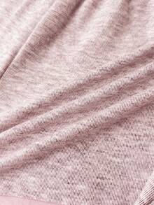 SHEIN Quần short thường ngày cạp chun, gấu gập, dành cho bé gái tuổi teen. - Hồng - Xem 5