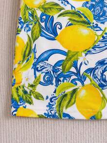 SHEIN 女婴夏季可爱碎花吊带修身连衣裙 - 彩色 - 查看 5