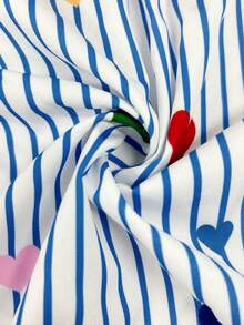 Resyla Women's Striped Heart Print Single-Breasted Casual Versatile Commuting Shirt - Multicolor - View 4