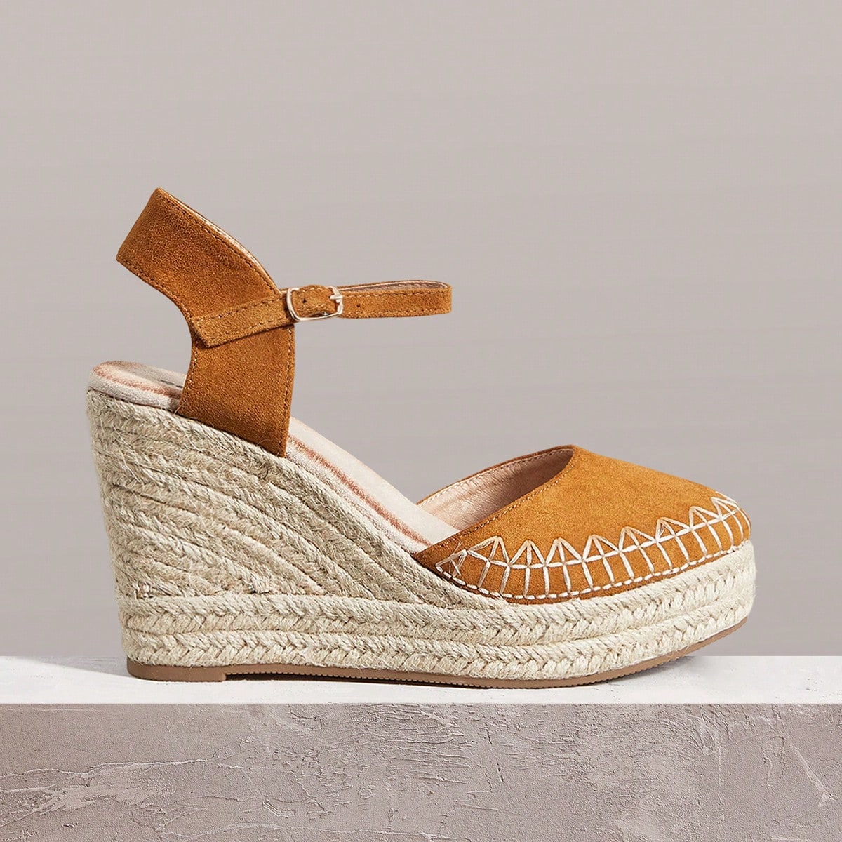 Sandalias de pescador con talón en pendiente, suela gruesa y punta redonda, tejidas, para vacaciones en la playa, esenciales de viaje, ropa de vacaci