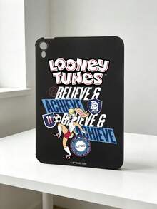 LOONEY TUNES X SHEIN 1 Stück Looney Tunes Lola Bunny Football iPad Hülle, schwarze weiche stoßfeste TPU Tablet Abdeckung, im Retro-Amerikanischen Sportstil, süßes Cartoon Glaube & Erreiche Muster, perfekt als Geburtstags- oder Abschlussgeschenk, für täglichen Studiengebrauch von Anime-Fans, kompatibel mit iPad Hüllen, Handyzubehör, schnelle Lieferung - Schwarz - Übersicht 4