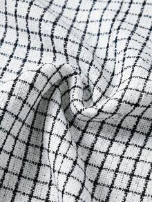 SHEIN Girls' Plaid Jumpsuit With Cute Bow Collar, Suitable For Spring And Autumn - Red and White - View 6