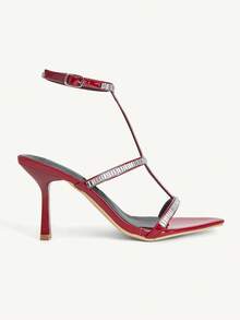 CUCCOO CHICEST Giày sandal cao gót dành cho nữ - Màu Đỏ Sâu - Xem 3