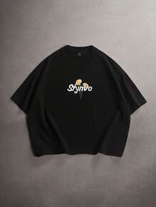 Manfinity Short-Sleeved T-Shirt With Embossed Floral Print, Urban Style. Suitable For - 酒紅色 - 查看 3