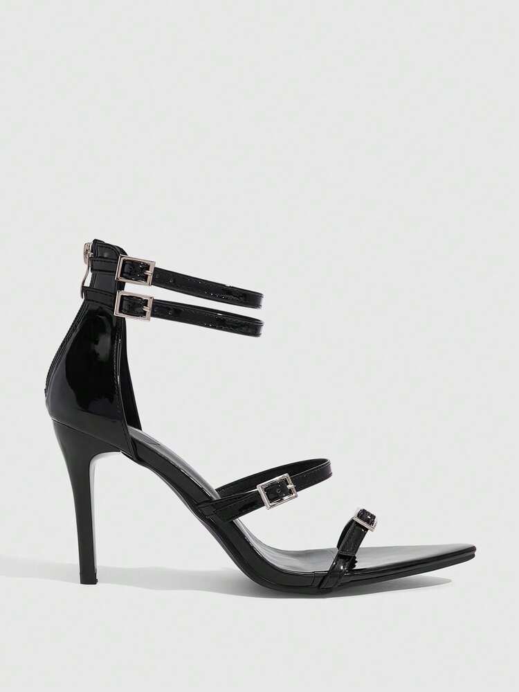 CUCCOO SZL Women Shoes Summer New Pointed Stiletto With Patent Leather Sexy Party Women's High Heel Sandals