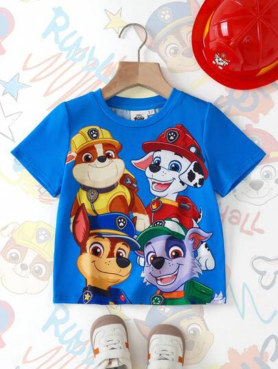 SHEIN | PAW Patrol 男童休闲圆领短袖T恤