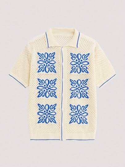 Open Phase Casual Loose Breathable Knit Polo Shirt, Unisex Street Style, Suitable For Spring And Summer