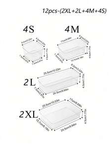 Caja de almacenamiento con cajones de escritorio con divisiones incorporadas, conveniente para organizar artículos de papelería y necesidades diarias en dormitorios estudiantiles; Caja de almacenamiento apilable transparente, disponible en varios tamaños; Caja de almacenamiento de escritorio, adecuada para estudiar, decoración de vacaciones, decoración de habitaciones, protección solar, viajes y otras ocasiones - transparente - Ver 12