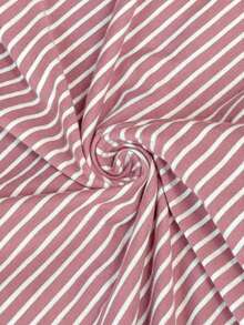 SHEIN Striped Print Round Neck Casual Short Sleeve Nursing Dress For Summer - Pink - View 6