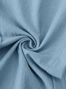 EMERY ROSE Women's Casual Solid Color Button Decor Pocket Pants - Baby Blue - View 3