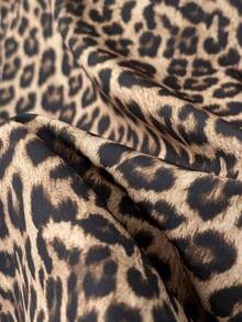 Franclia Women's Chic Leopard Print Blouses,Dark Brown Loose Fit Half Sleeve Shirts,Fall Winter Everyday Casual Simple Versatile Cheetah Pattern Blouses - Multicolor - View 6