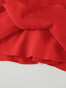 Babygirl Cute & Elegant Ruffle Floral Sleeveless Dress - Red - View 7