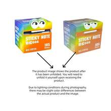 105 Transparent Pearlescent Sticky Notes - Gradient Color Cartoon Eyes Design, Smooth Writing Surface And Strong Adhesive, Suitable For Home Office School Organization, Decorative Stationery Supplies, Notepads, Study Aids, Interesting Patterns, High-Quality Paper, Workspace Organization, Premium Stationery, For Creative Professionals - Pearlescent - View 8