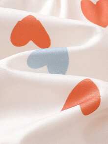 SHEIN 少女甜美可爱爱心印花层叠下摆吊带连衣裙，休闲夏季假日 - 彩色 - 查看 6