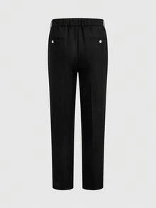 HIMLAND Bộ vest nam công sở thường ngày, ve áo xẻ, cài khuy đơn, gồm áo khoác và quần. - màu đen - Xem 10