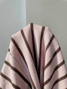 SHEIN EZwear 女士针织条纹 Polo 领短袖上衣，休闲简约复古优雅百搭，适合通勤、聚会、派对、机场等场合，春夏皆宜。 - 彩色 - 查看 7