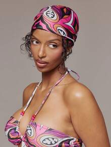 MUSERA 时尚趣味哑光缎面双面定位印花图案女士日常旅行方巾 1 件 - 彩色 - 查看 1