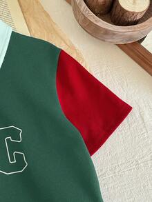 SHEIN Camisa polo con cuello y parches de colores contrastantes para niño - Multicolor - Ver 3