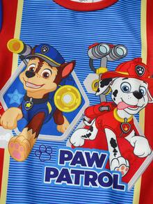 SHEIN | PAW Patrol Ensemble pyjama avec Top à manches courtes col rond et short, imprimé de dessins animés et colorblocking, pour jeune garçon - Bleu azur - Voir 6