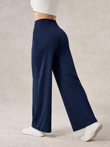 OutZeal 女士运动裤 瑜伽裤 日常休闲速干柔软针织高腰直筒运动裤 - Dark Blue - 查看 8