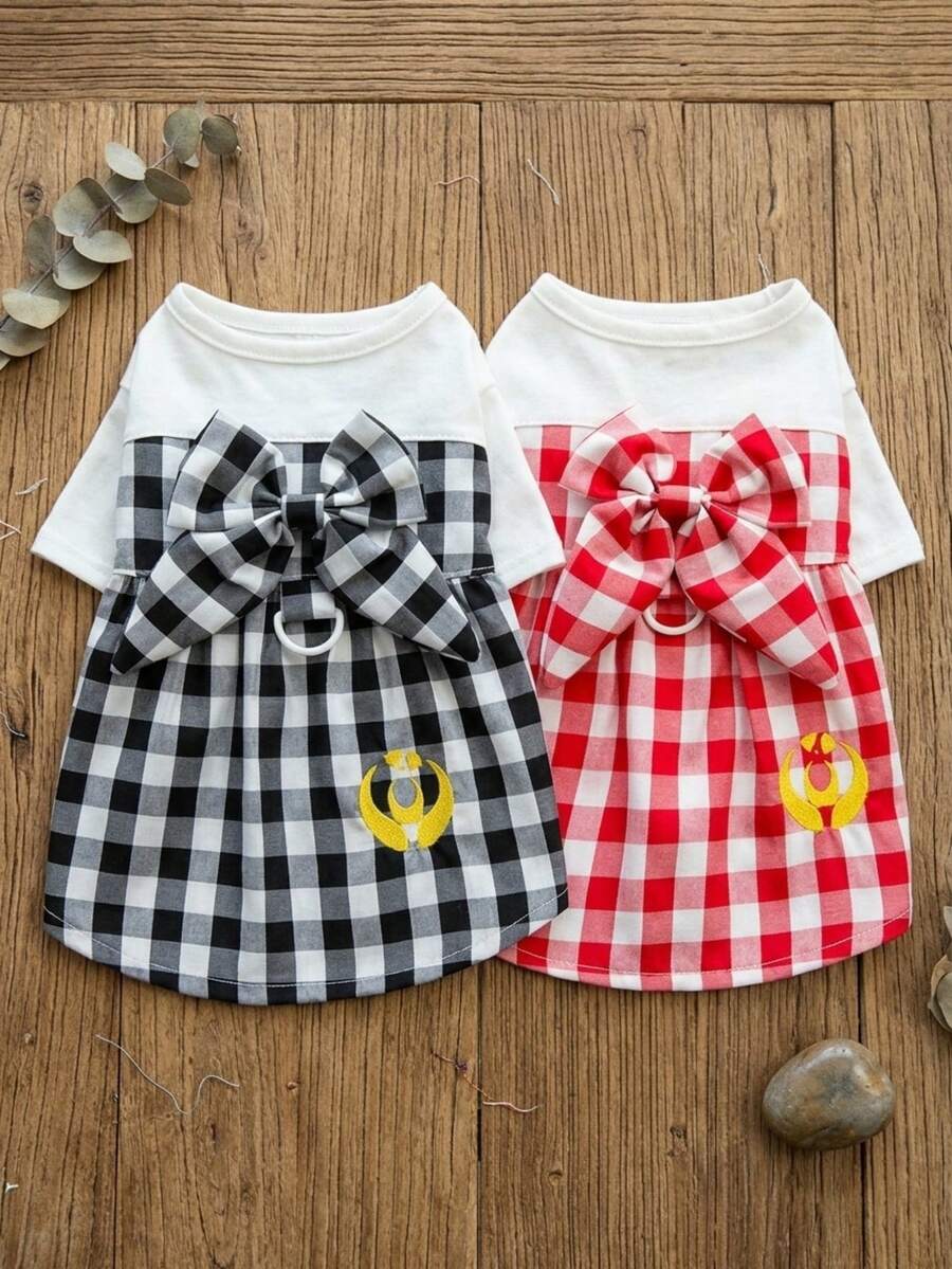 PETSIN Dog Clothing, Cat Clothing, Animal Skirts, Pet Spring/Summer New Collection, Puppy Dress, Princess Versatile Dress, Printed Stripes, Small Animal Clothing, Cool Sunscreen - Multicolor - View 1