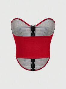 ROMWE PUNK Women's Letter Print Front Button Camisole Top - Multicolor - View 2