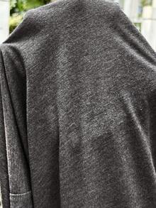 SHEIN 2 piezas Conjunto de top de manga corta con hombro asimétrico y pantalones de unicolor para maternidad de verano - Gris - Ver 8