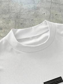 EASEVO Plus Size Men's Casual Minimalist Graphic Round Neck Short Sleeve T-Shirt - White - View 7