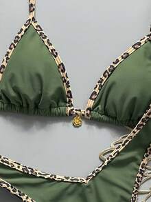 Swim Vcay 2件套女士夏季随机印花挂脖细肩带金属装饰性感比基尼套装 Zestiva泳装比基尼套装 女士比基尼设计 美味塑形泳衣比基尼套装 泳装 豹纹比基尼配饰 女士比基尼套装 女士泳装 绿色豹纹比基尼 2件套比基尼套装 聚拢比基尼 - 軍綠色 - 查看 6