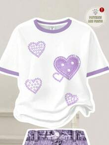 Tween Girls' Casual Minimalist Short Sleeve Top And Pants 2 Pieces Set, Suitable For Summer - White - View 4