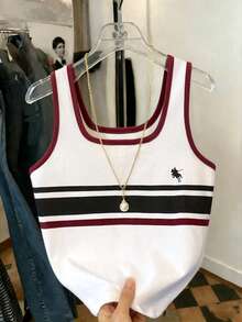 Resyla Best-Selling Striped High-Quality Cotton Slim Fit Tank Top For Women - Red and White - View 4