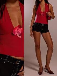 Avantive Kỳ nghỉ biển, Hội chợ mùa hè thời Phục Hưng, Buổi hòa nhạc đồng quê, Áo Y2K, Áo tốt nghiệp, Đi chơi, Áo hai dây, Lễ hội âm nhạc, Trang phục sân bay, Lễ Phục sinh, Áo Boho mùa hè, Trang phục mùa hè cho nữ, Áo tốt nghiệp ngày của Mẹ mùa hè, Trang phục đi nhà thờ cho nữ, Áo nữ. - Đỏ - Xem 1