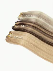 Tóc nối may vào, tóc thật 12-22 inch, màu nâu caramel đến vàng 613, tóc thẳng, 50g, thích hợp cho tiệc tùng, đám cưới và sử dụng hàng ngày. - Nhiều màu - Xem 3