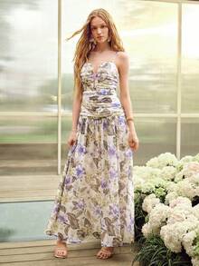 MOTF PREMIUM VESTIDO CAMISERO RECOGIDO CON ESTAMPADO FLORAL - Multicolor - Ver 6
