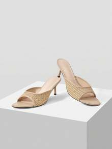 Mnmlis Giày sandal cao gót dành cho nữ - Màu be - Xem 5