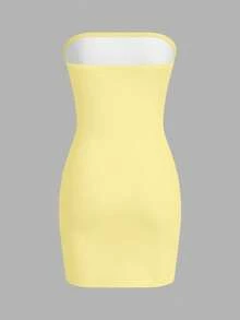 IslaSuriya Women's Solid Color Minimalist Casual Tube Dress - Multicolor - View 2