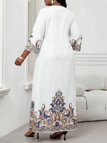 SHEIN Lady Plus Size Elegant Vintage Paisley Print Dress Summer Dress Spring Dress - Multicolor - View 2