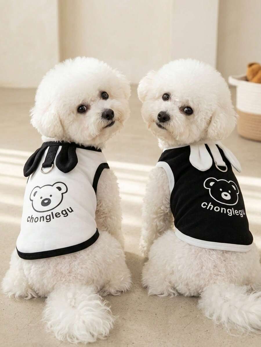 PETSIN Quần áo thú cưng mùa xuân mới, đồ dùng cho thú cưng, quần áo cho thú cưng, áo ba lỗ cho chó, áo thun cho mèo, trang phục cho gấu bông, trang phục cho động vật nhỏ, áo ba lỗ thường ngày mát mẻ, quần áo cho chó, quần áo cho mèo, áo ba lỗ hai mùa xuân hè mới. - Nhiều màu - Xem 1