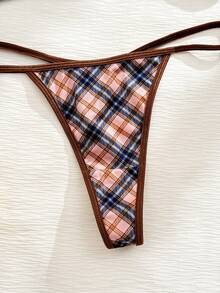 Bộ đồ lót nữ 2 món họa tiết kẻ caro gợi cảm, kiểu đan chéo. - Nhiều màu - Xem 9