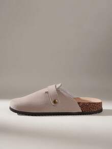 Solecia Women's Fashion Platform Slippers, Round Toe Square Buckle Decorative Spring Shoes, Suitable For Spring, Easter, Christmas - Dark apricot - View 4