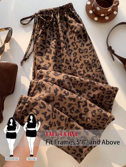 SHEIN Tall CURVE CURVE New Plus Size Women's Tall Girls Casual Loose Leopard Print  Casual Loose Pants, Suitable For Daily Wear With Pockets ,High-Waisted Makes You Look Slimmer And Your Legs Longer, Tall Women Pants,Suitable For Tall Women.High-Waisted Makes You Look Slimmer And Your Legs Longer, Suitable For Tall Women.Old Money Style,Suitable For All Seasons And Occasion,Suitable For Tall Girls& Women, Summer Wide-Leg Pants Pants Summer Summer Wide-Leg Pants Pants Summer Outfits Summer Holiday Outfits Long Summer Pants For Women Spring Outfit ,Wide-Leg Pants,Office Pants,Elegant Pants,Casual Pants, High-Waisted Slimming Wide-Leg Pants For Summer,Elegant Women's Ceremony Pants ,Elegant Pants For Party,Elegant Pants For Ladies,Elegant Long Pants, Vacation Outfits Women,Holiday Outfits For Women,Summer Holiday Outfits,Summer Vacation Outfits,Casual Pants For Women ,Sexy Pants For Women,Carnival Carnival Costume Carnival Women Look 2026 2026 Carnival Women Carnival Clothes Carnival Costume Women