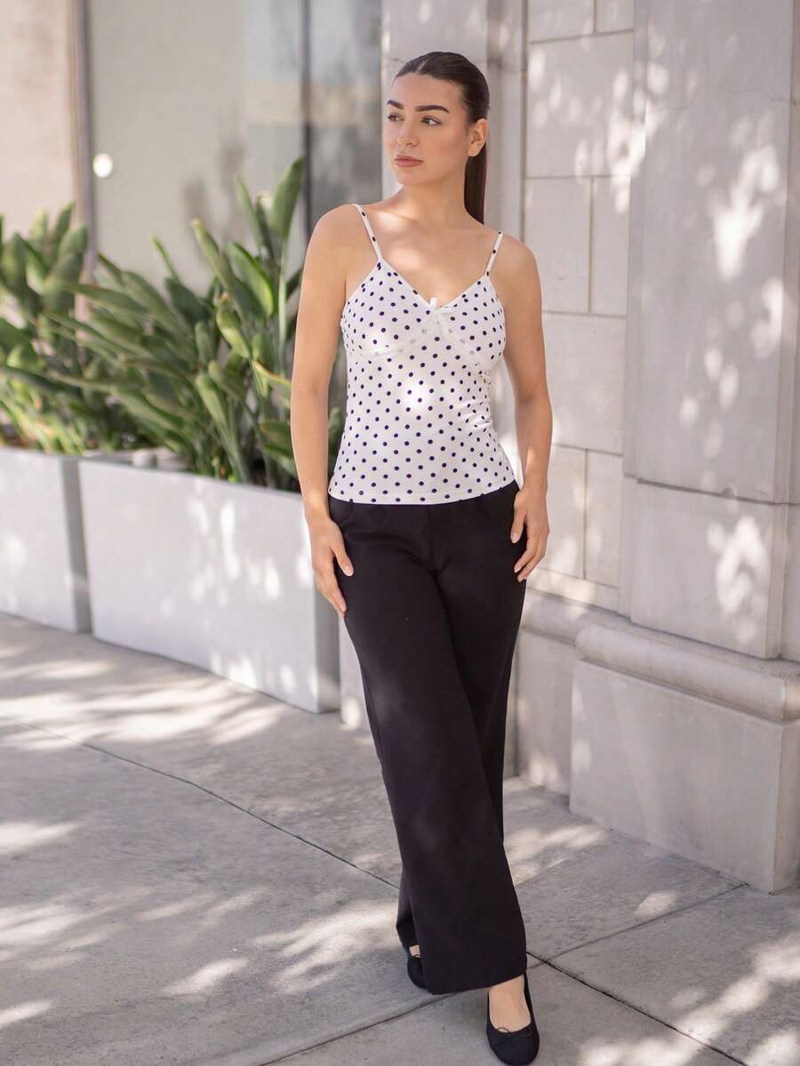 Andrea Bello 针织波浪纹修身女式背心 - 白色 - 查看 1