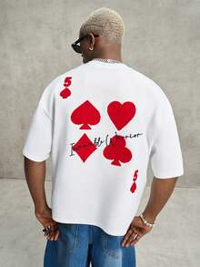 PAVTROS Men's Street Letter Embroidered T-Shirt - White - View 6