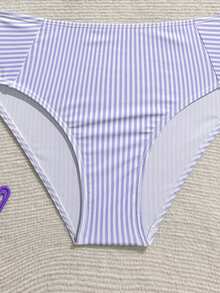Bộ đồ bơi kẻ sọc dành cho thiếu nữ - Màu tím - Xem 3
