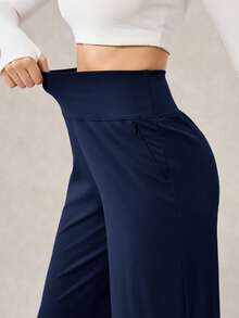 OutZeal 女士运动裤 瑜伽裤 日常休闲速干柔软针织高腰直筒运动裤 - Dark Blue - 查看 9